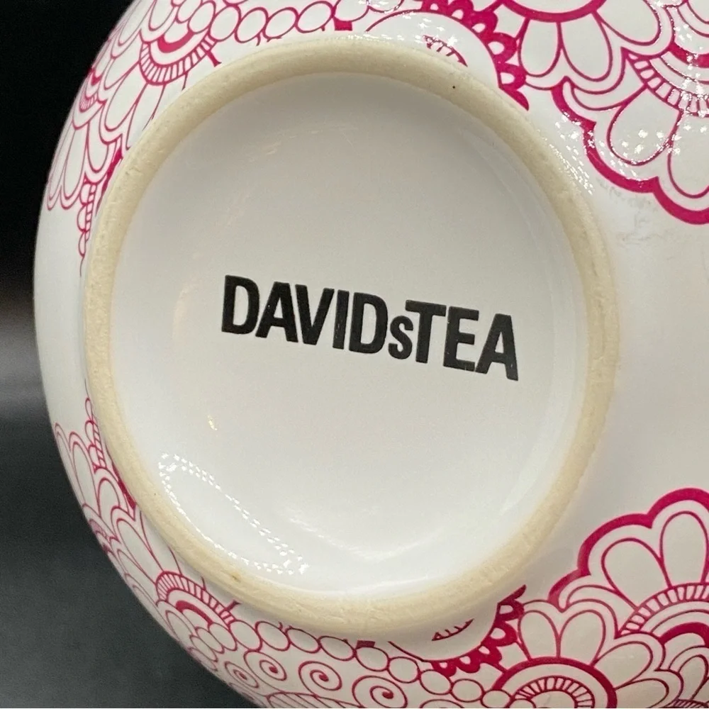 David’s Tea Round Tea Pot with Red Mandala